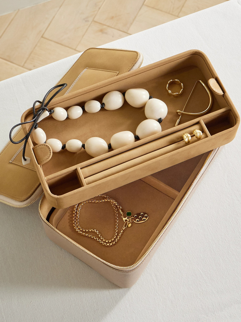Smythson Panama Textured-leather Jewelry Case outlook