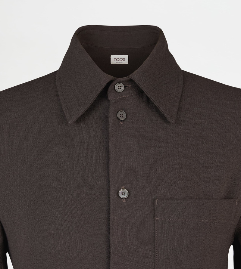 WOOL BLEND SHIRT - BROWN 7