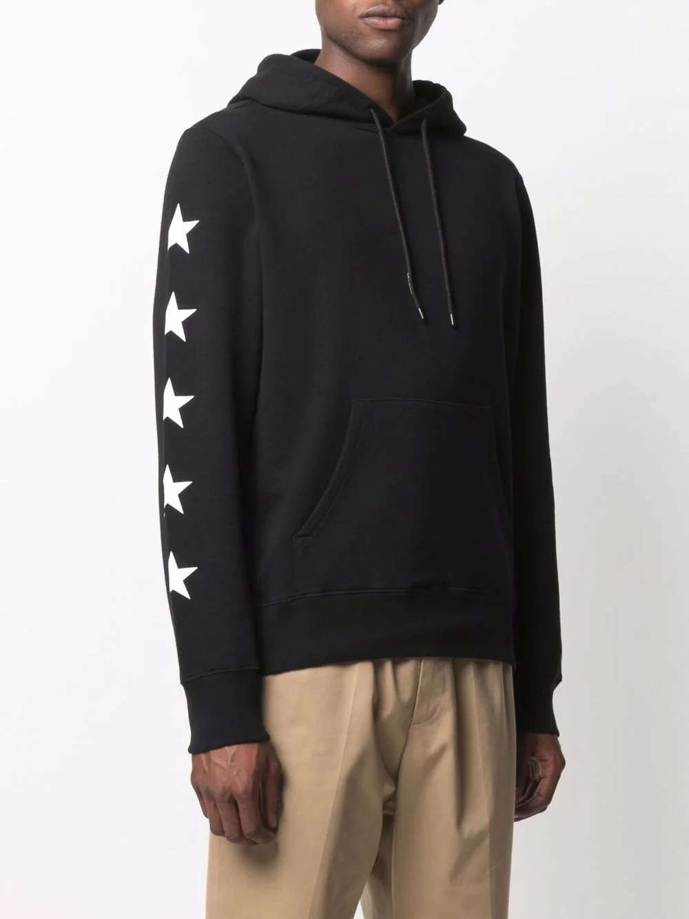 star-print drawstring hoodie - 3