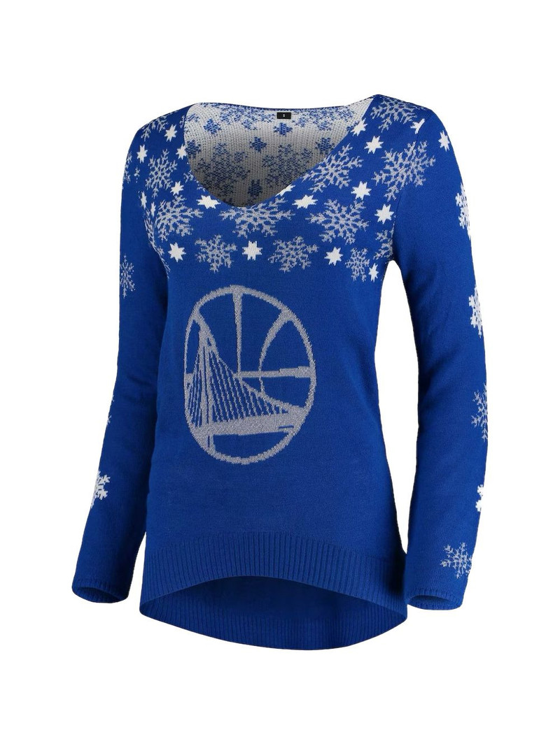 NBA Golden State Warriors snowflake V-neck sweater 1