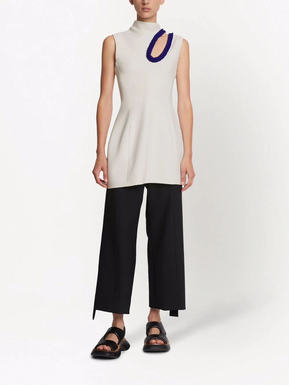Bi-Stretch Crepe Cut Out Shell - 2