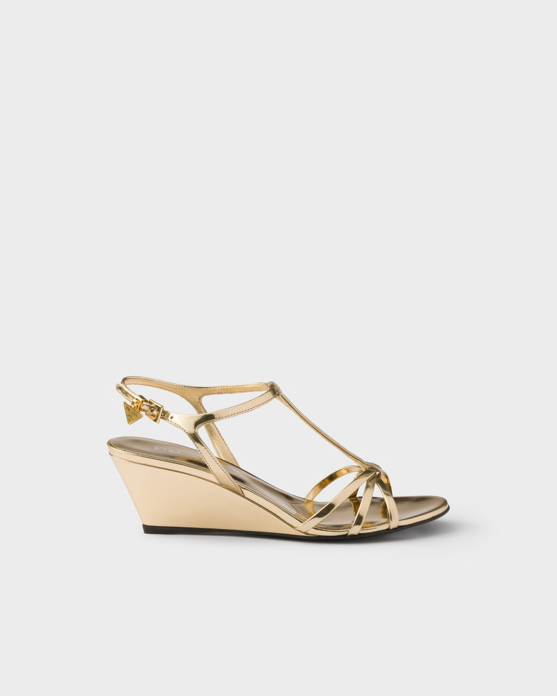 Prada Metallic leather sandals outlook