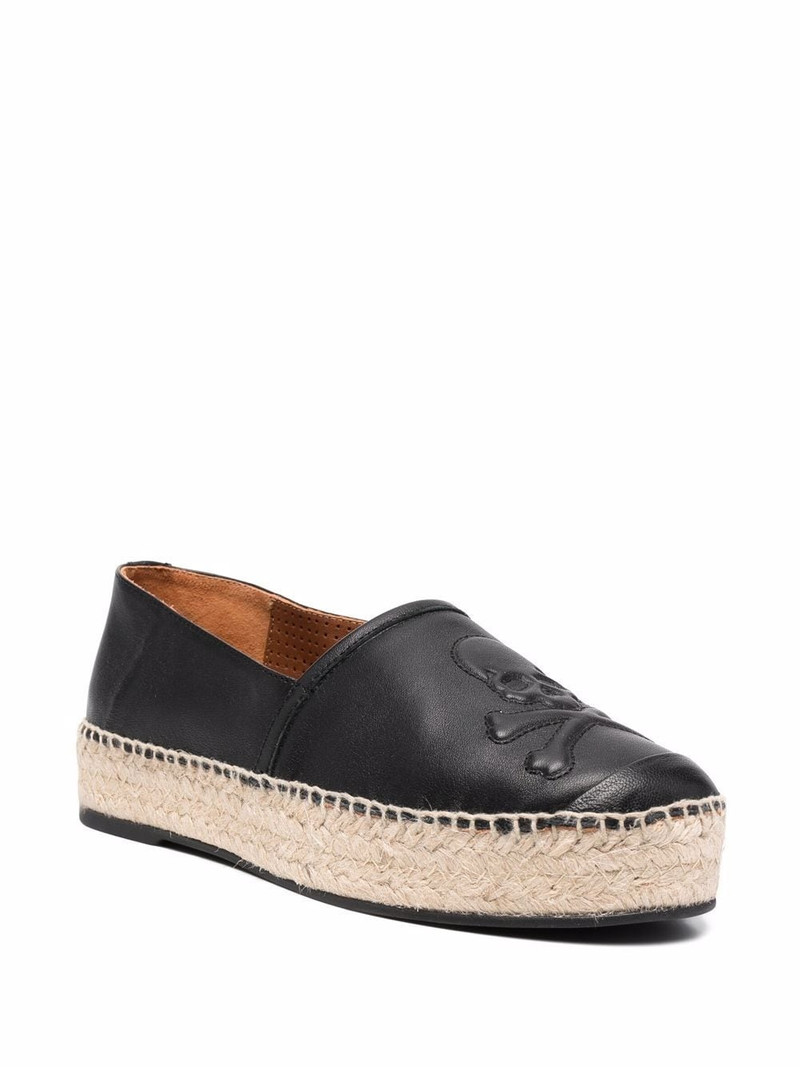 PHILIPP PLEIN skull-motif leather espadrilles outlook