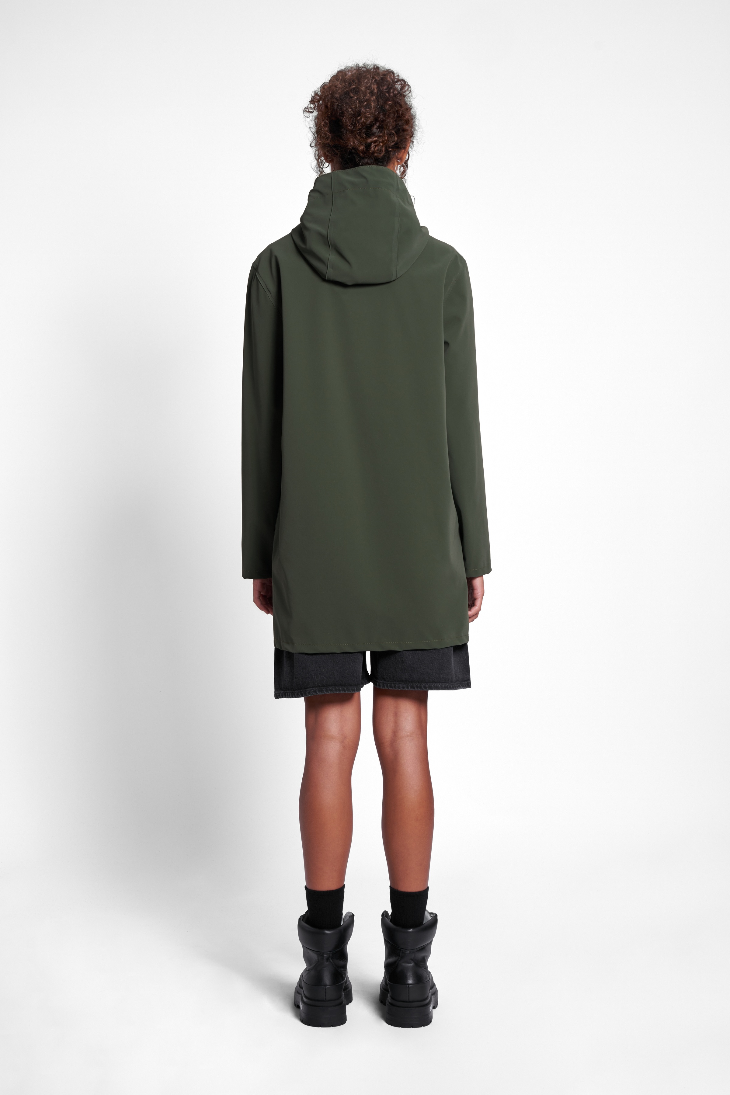 Stockholm Lightweight Matte Zip Raincoat Green - 4