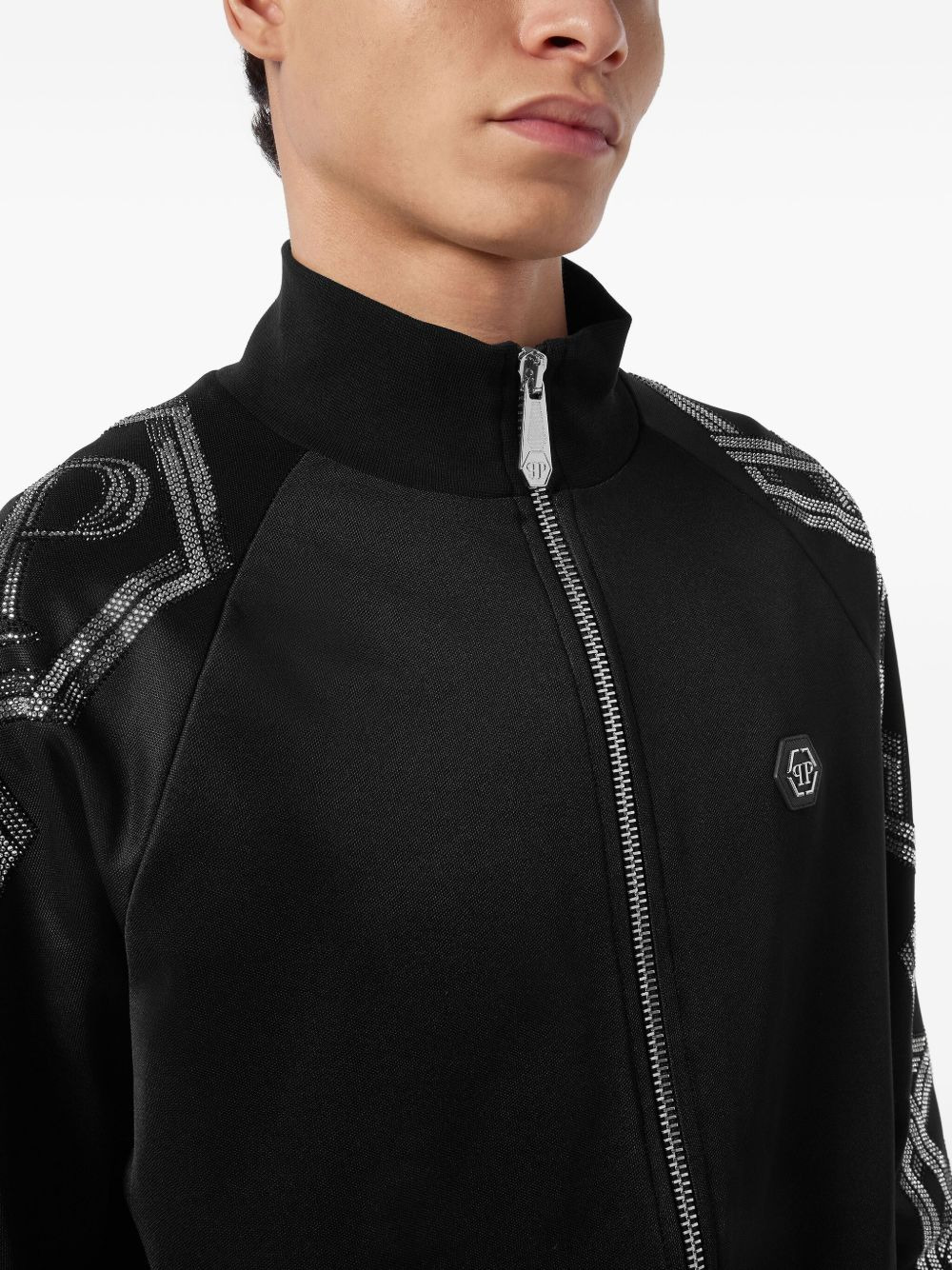 chain-embellished track jacket - 4