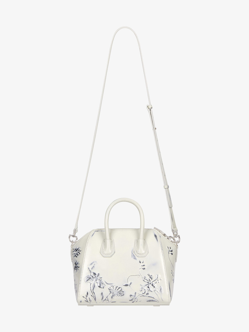 MINI ANTIGONA BAG IN LEATHER WITH FLORAL PATTERN 4