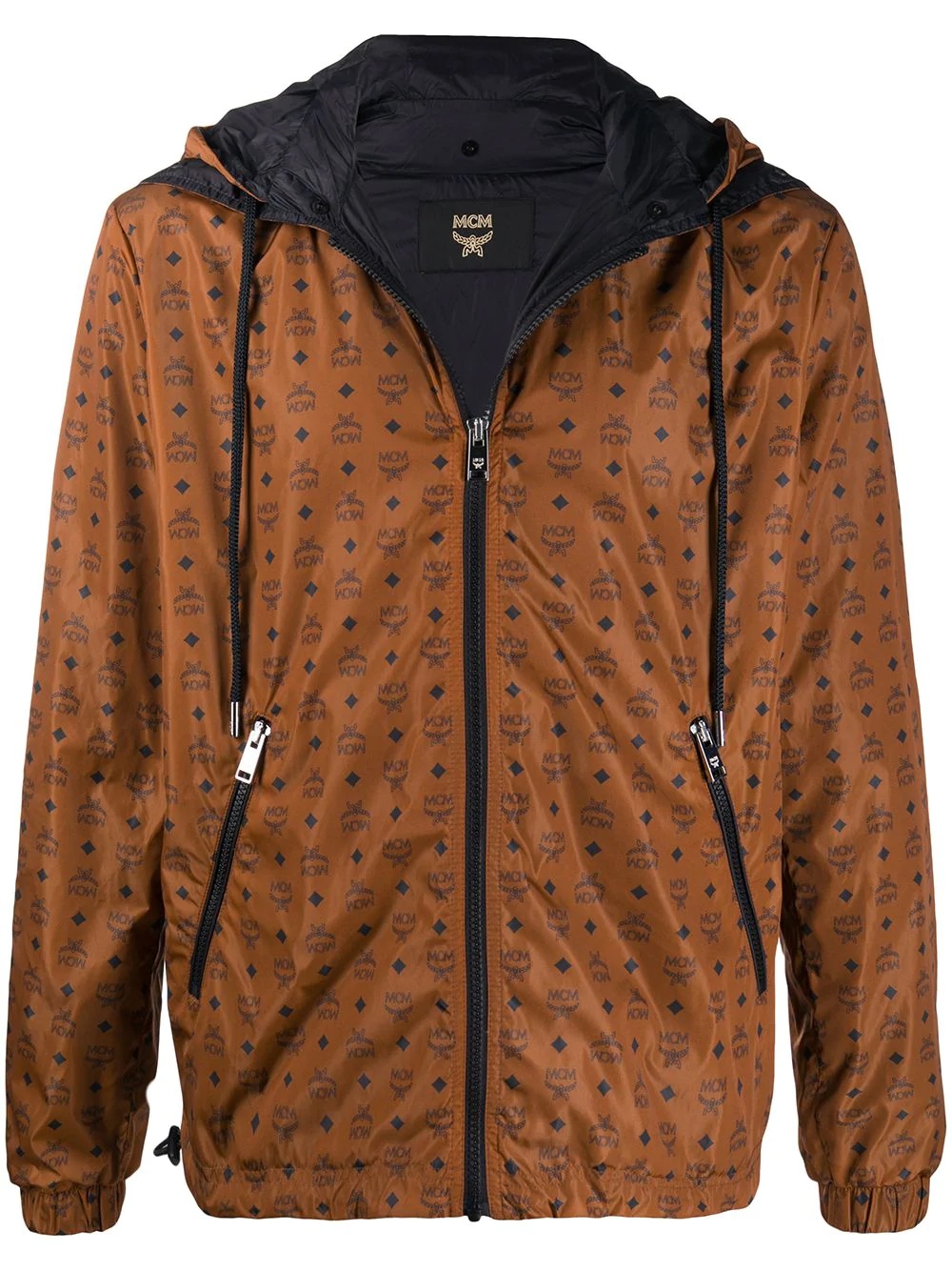 logo-print hooded jacket - 1