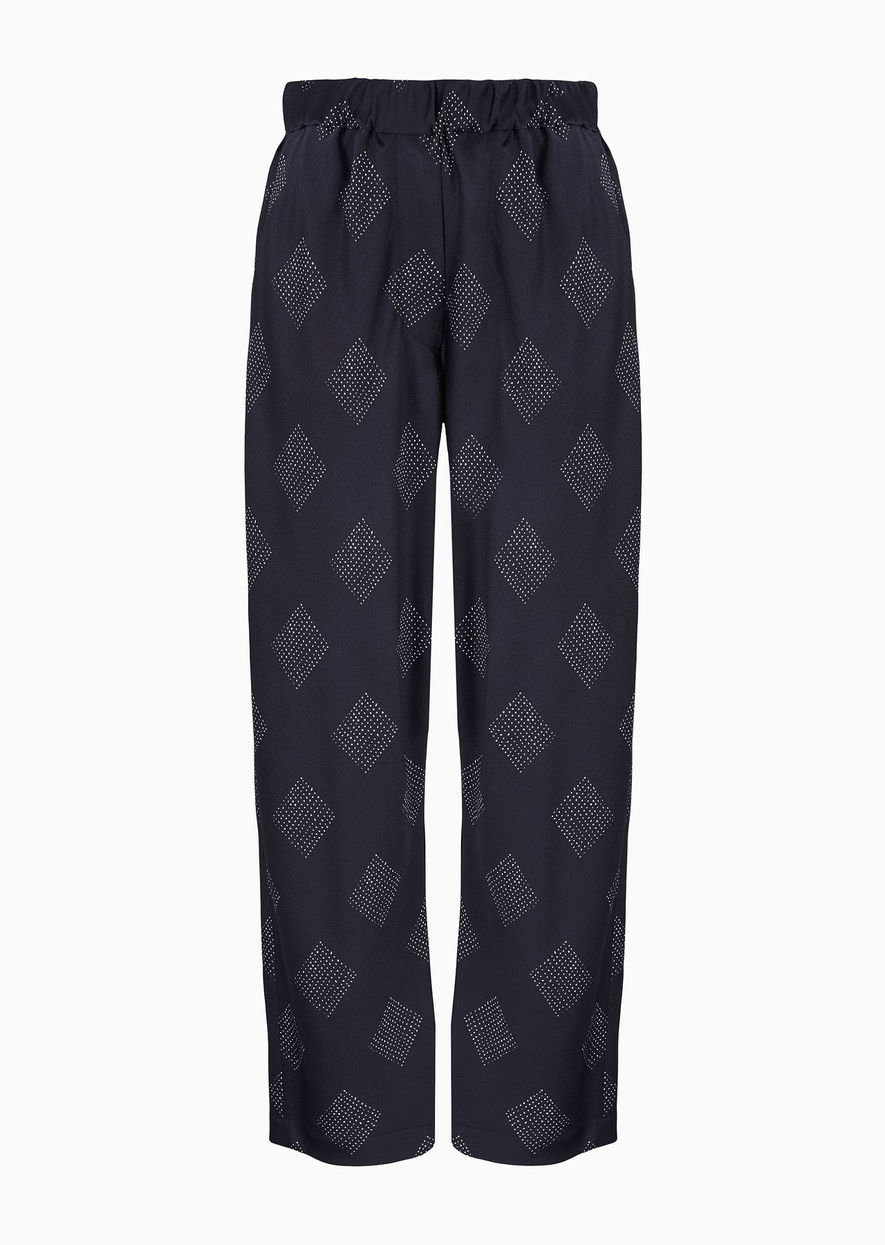 Geometric print silk crépon trousers - 1