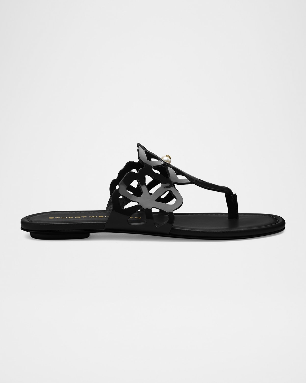 Jasmine Patent Cutout Thong Sandals - 1