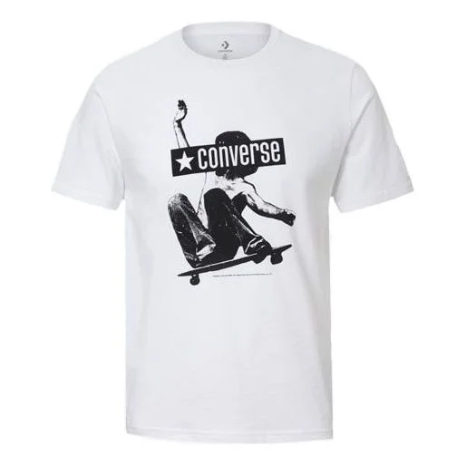 Men's Converse All Star Skateboard Printing Short Sleeve Printing White 10019085-102 - 1