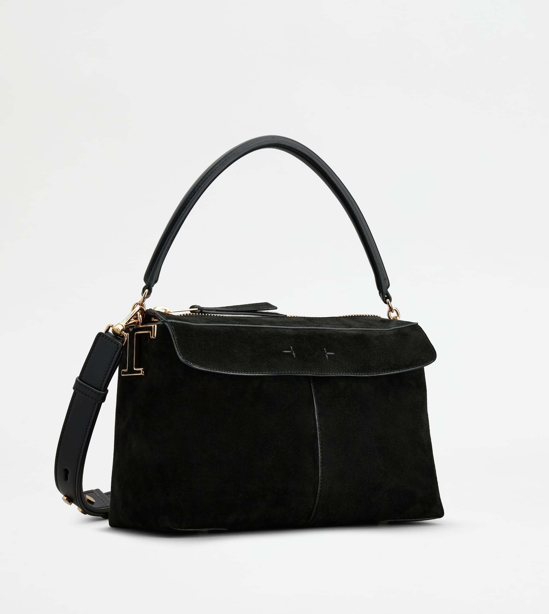 TOD'S T CASE BAULETTO IN SUEDE SMALL - BLACK - 3
