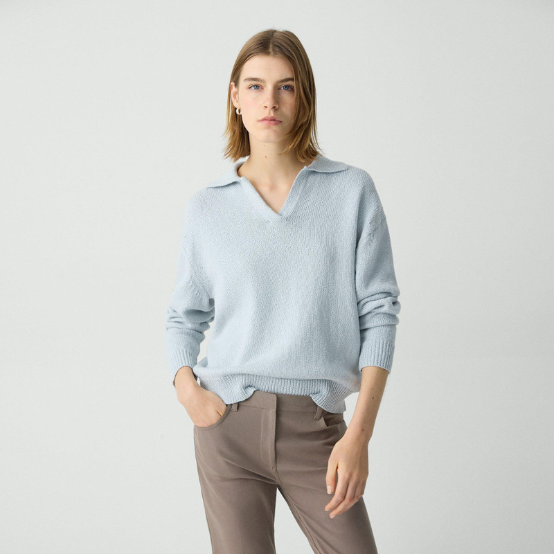 Polo Sweater in Cotton-Wool Bouclé 2