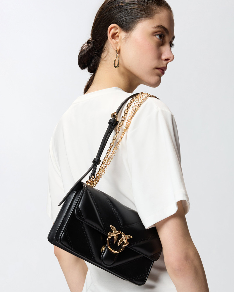 MINI LOVE BAG ONE SHOULDER BAG IN CHEVRON LEATHER AND NAPPA WITH TRIPLE CHAIN 5