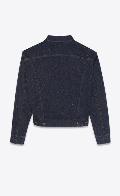 SAINT LAURENT 80's jacket in speckled dark stonewash denim outlook