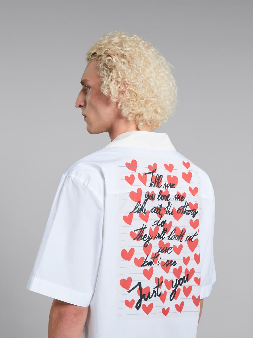 Marni WHITE SHIRT WITH HEARTS PRINT | REVERSIBLE