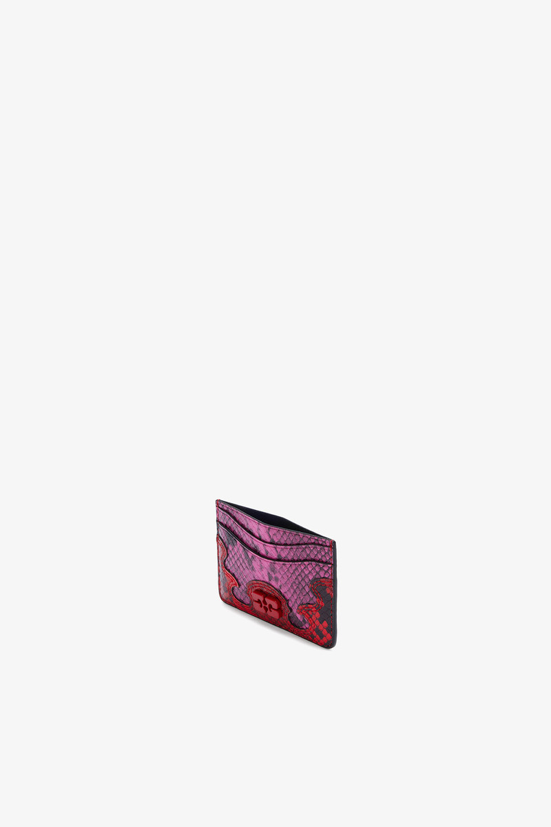 BOU CARD HOLDER IN PINK SNAKE 3