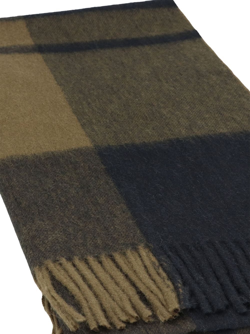 tartan-check fringed scarf - 2