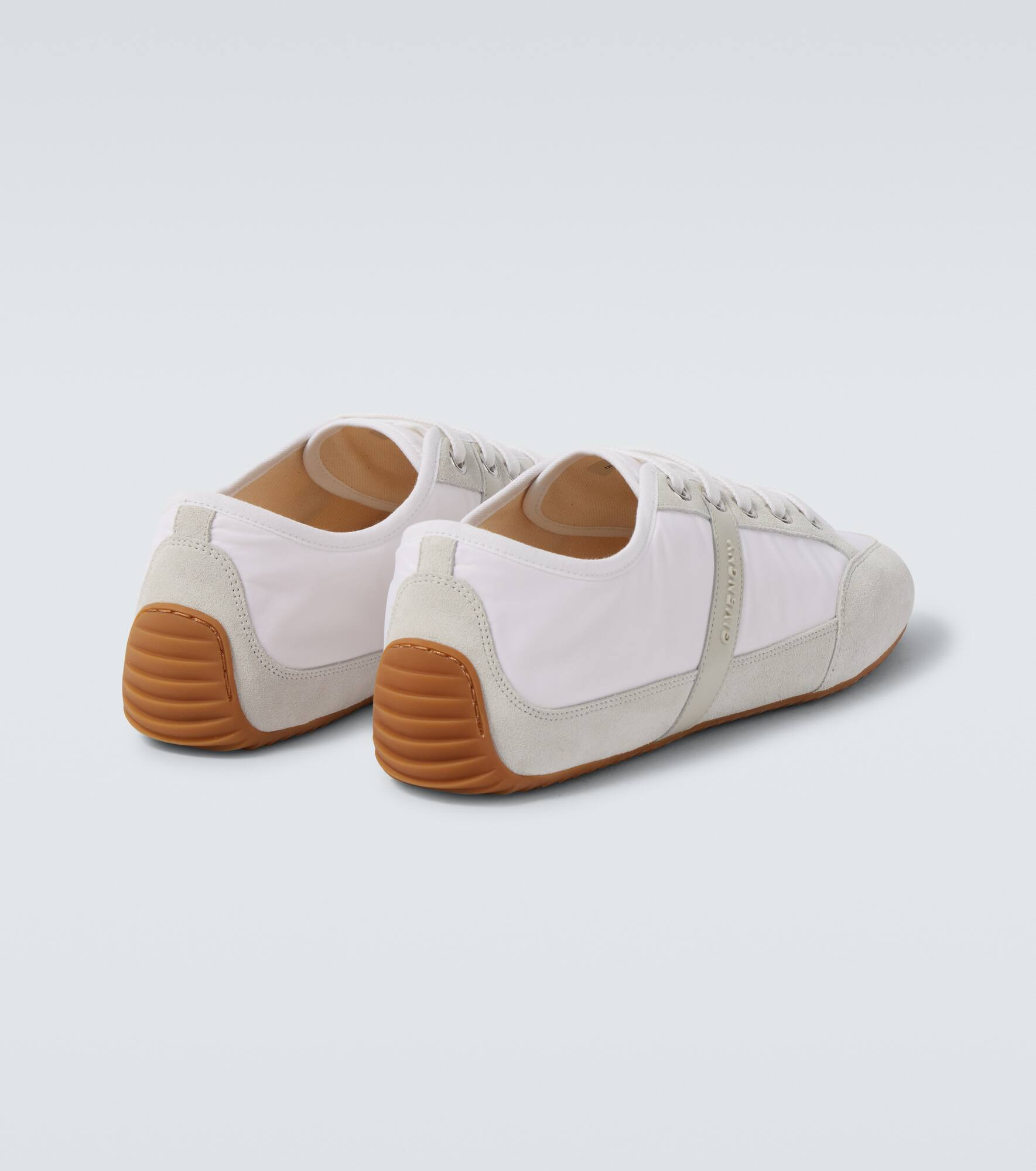 Slim suede-trimmed sneakers - 6