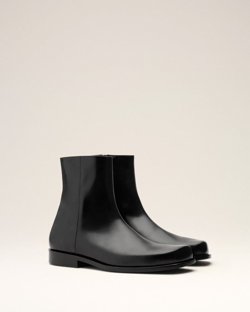 BLACK COW LEATHER ANKLE BOOTS 3