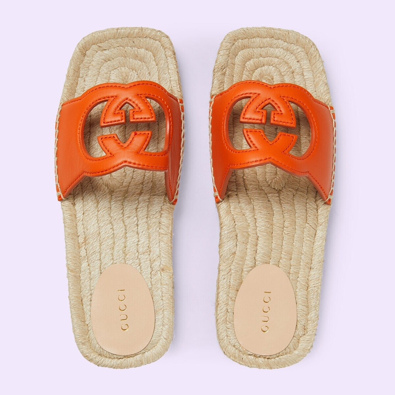 Women's Interlocking G cut out slide sandals 5