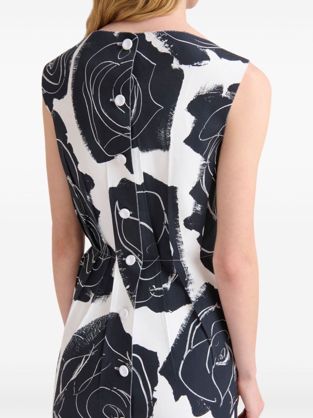 rose-print midi dress - 6