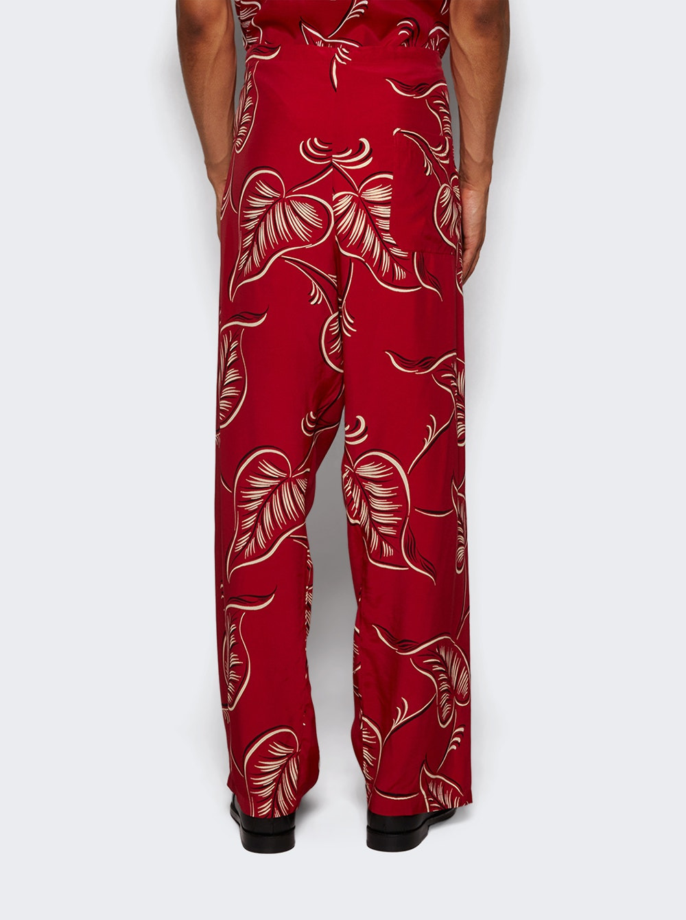 Creeping Begonia Pajama Pants Red And White - 5
