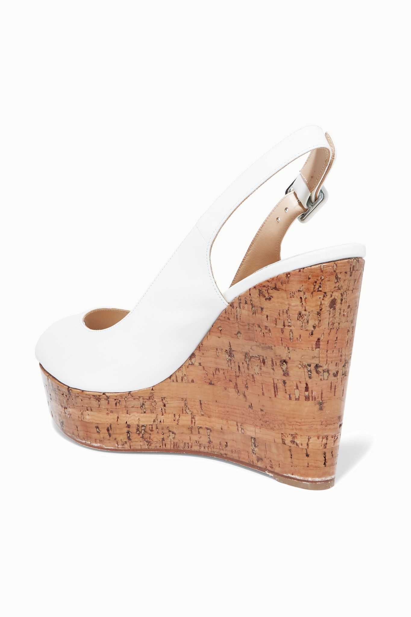 Plume Sling 100 leather slingback wedge sandals - 4