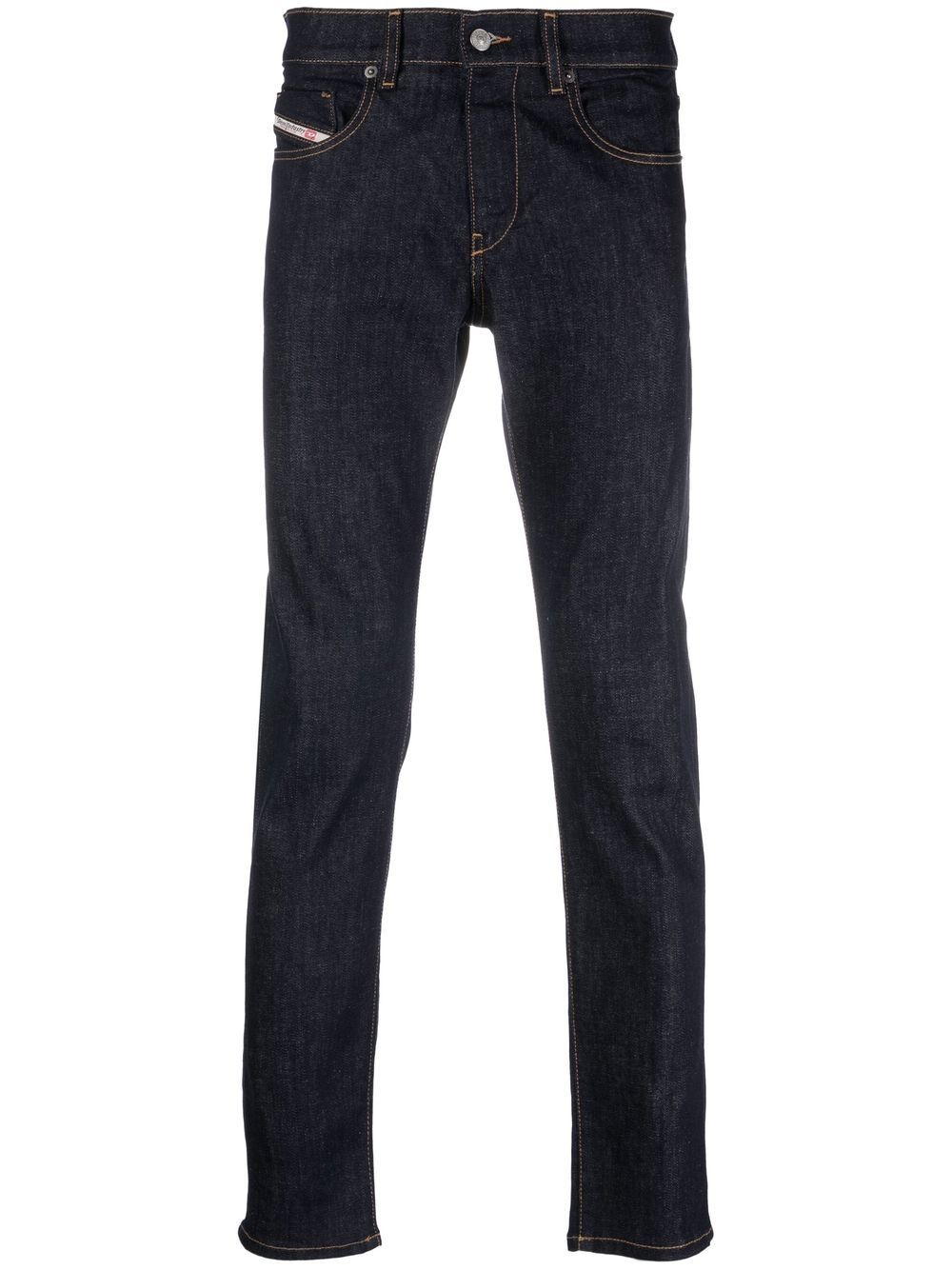 contrast stitching skinny jeans - 1