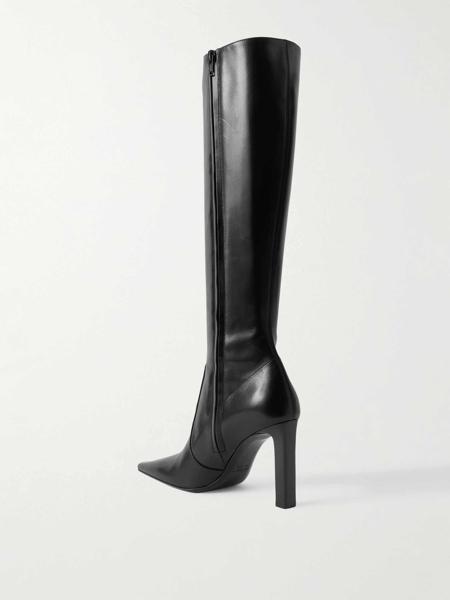 Francoise glossed-leather knee boots Black - 3
