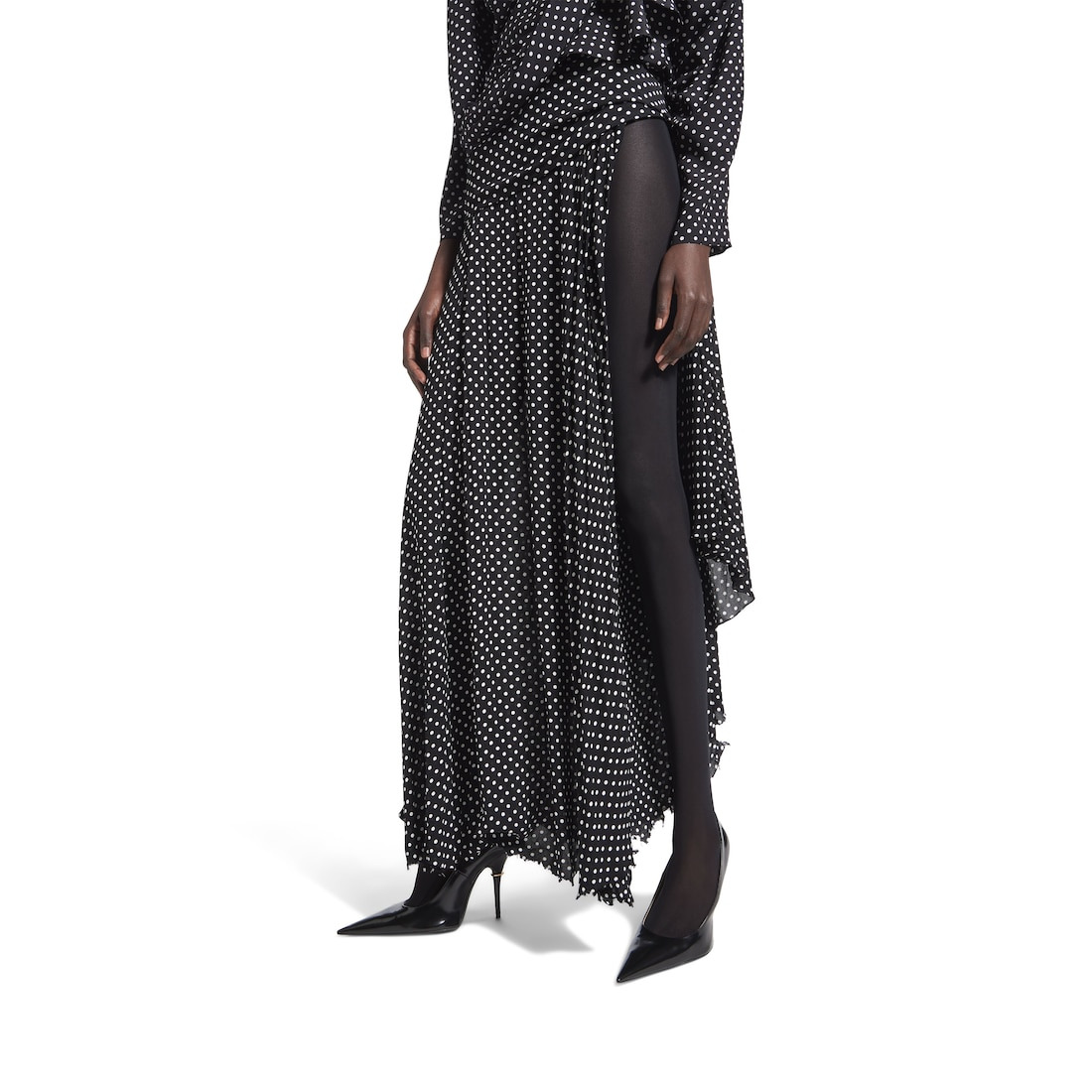 Women's Tucked-in Maxi Skirt in Black/ecru - 5