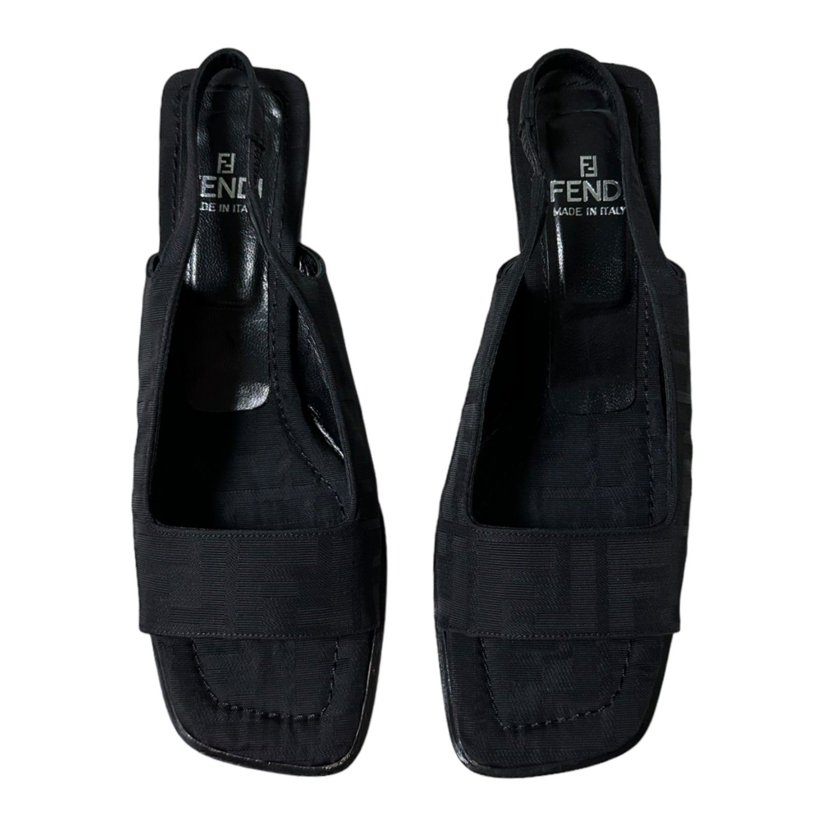 FENDI Zucca FF Monogram Block Heel Sandals - 2