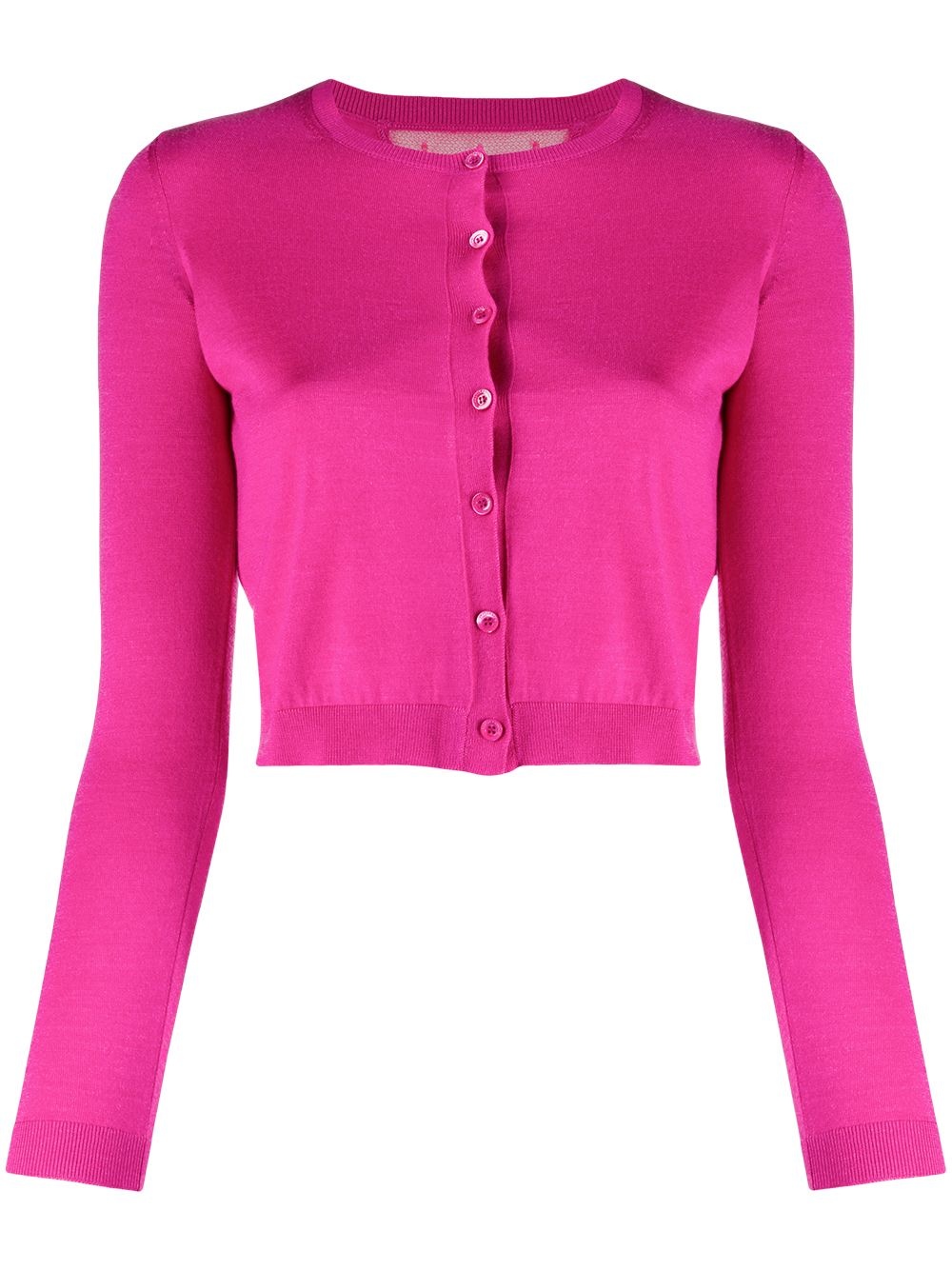 mesh-detail round-neck cardigan - 1