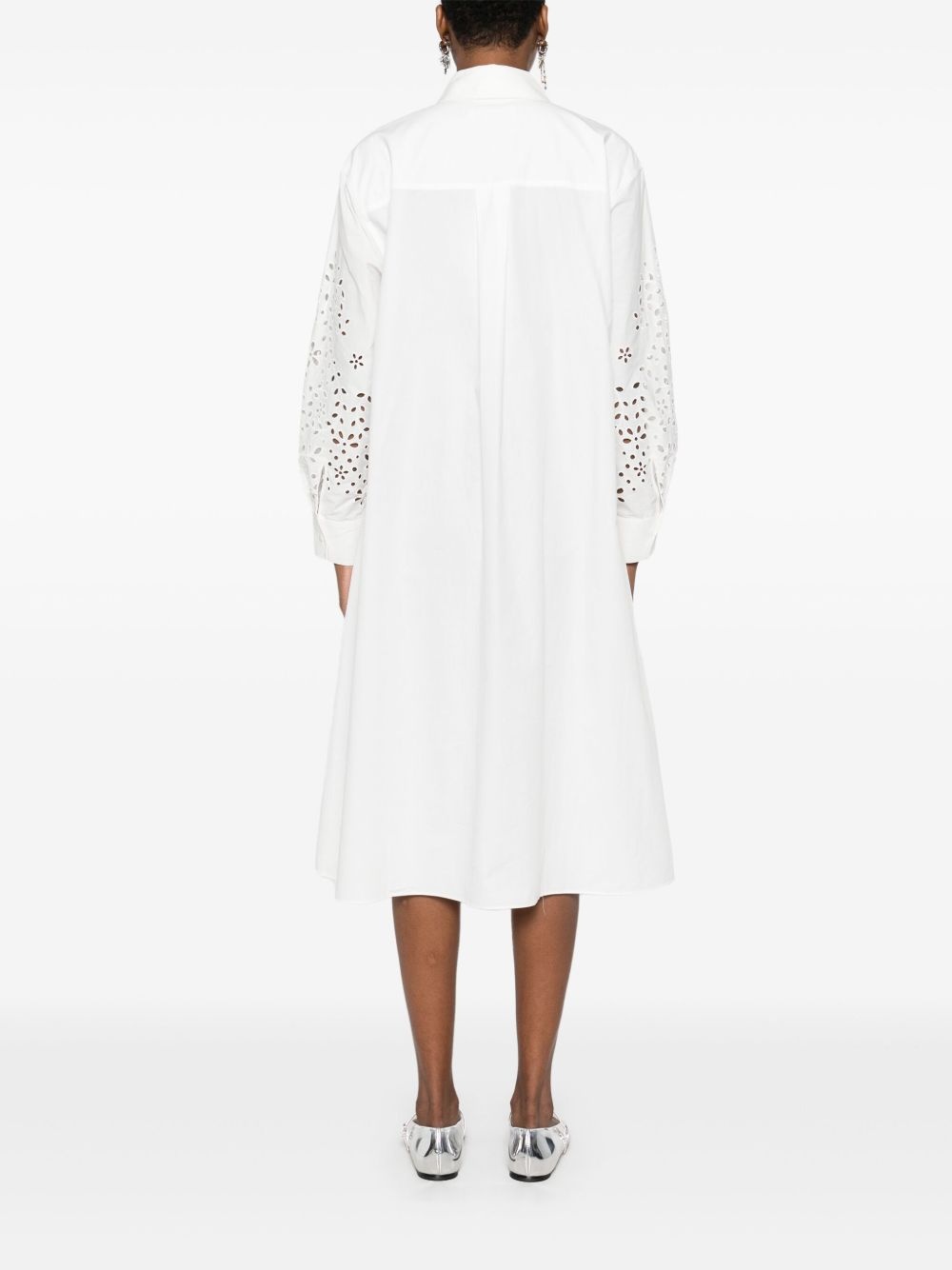 cotton embroidered shirt dress - 4