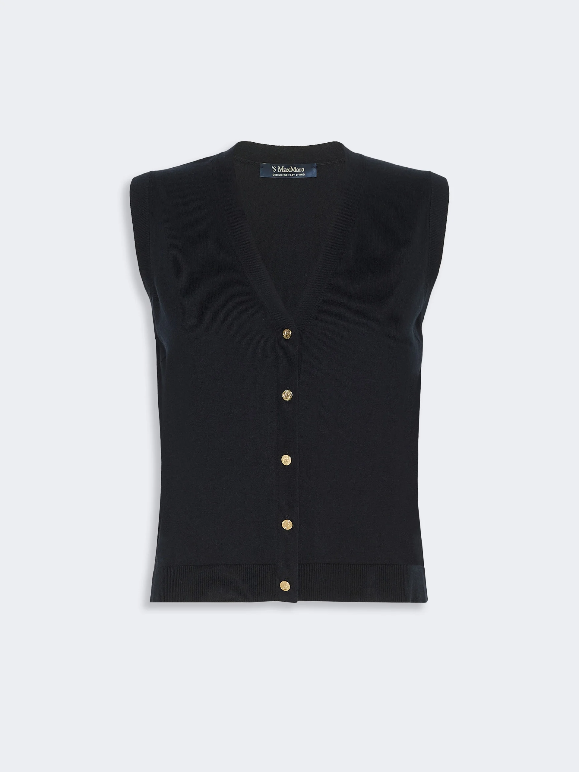 SAGGIO Cotton, silk and cashmere yarn gilet - ULTRAMARINE - 1