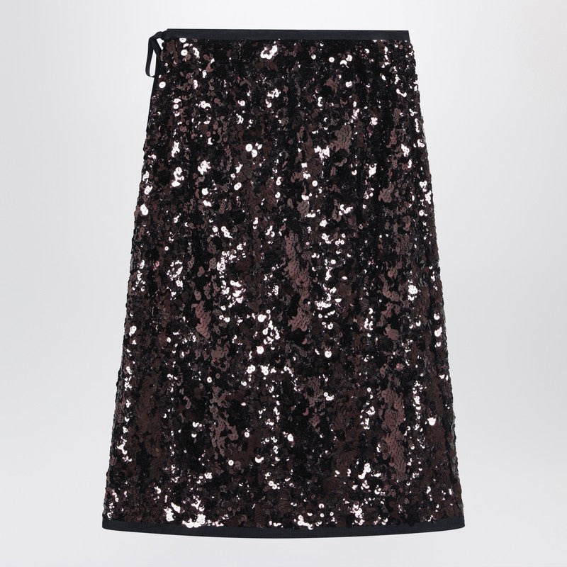 Prada Plum-Coloured Sequined Skirt Women - 2