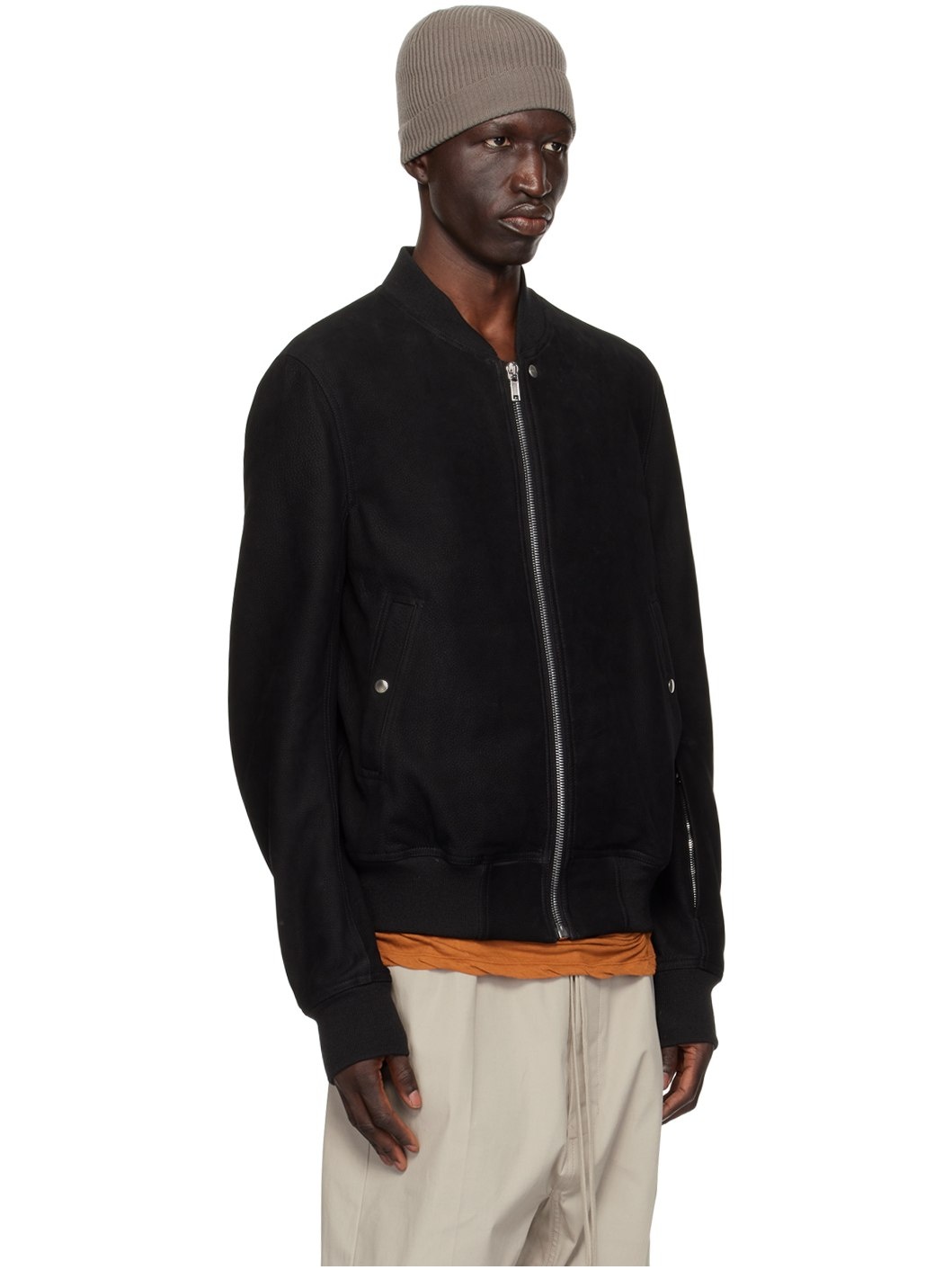 Black Classic Flight Leather Jacket - 2