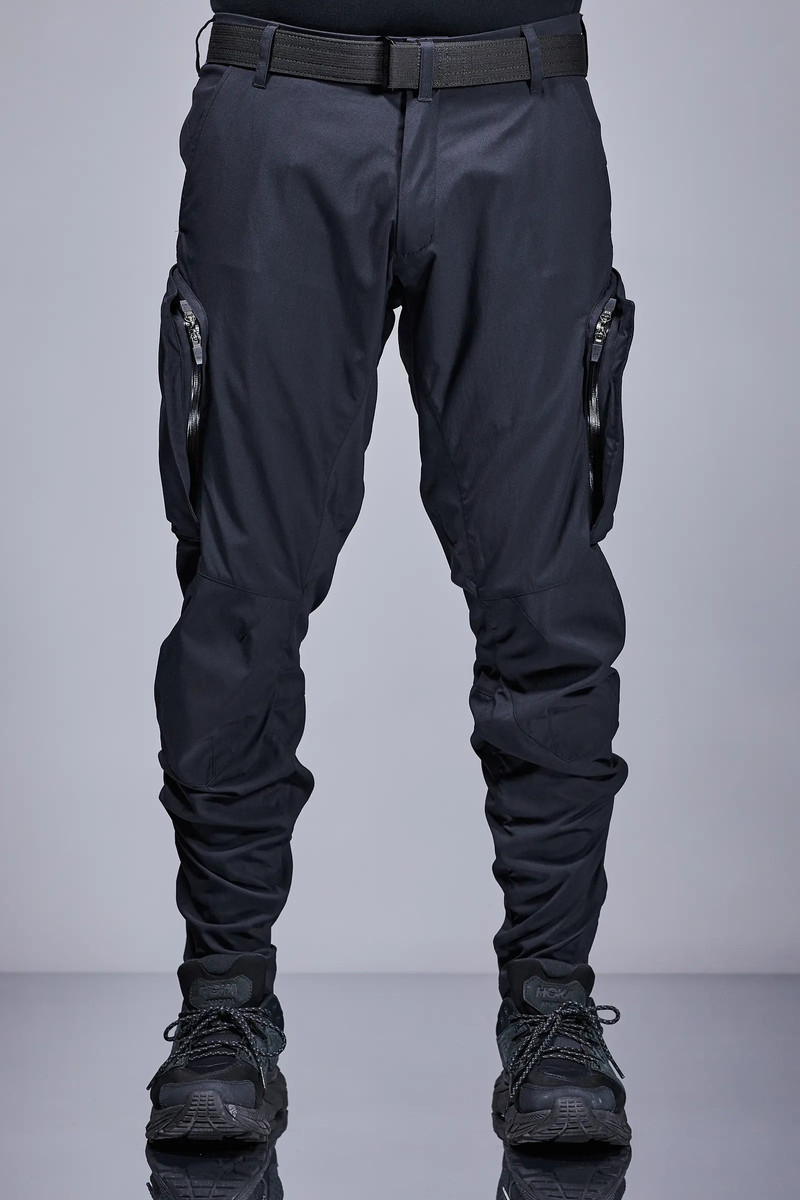 P10A-M Nylon Stretch Articulated Cargo Pant Black - 1