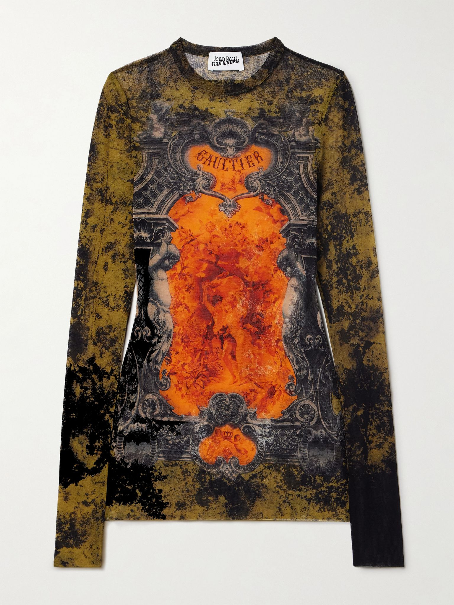 Printed mesh top Orange - 1