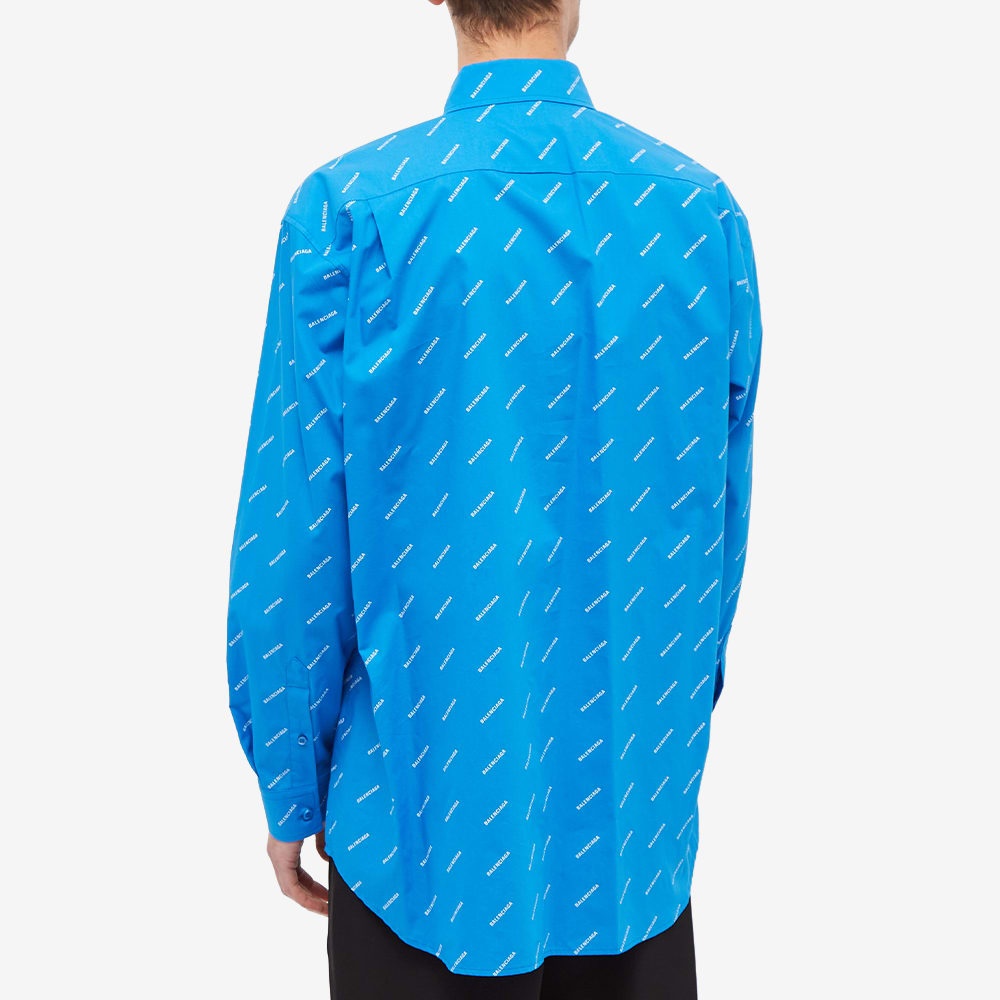 Balenciaga Button Down Repeat Logo Shirt - 4