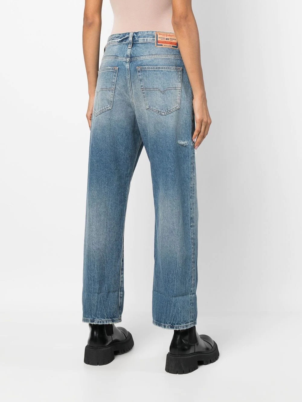 1999 straight-leg distressed jeans - 4