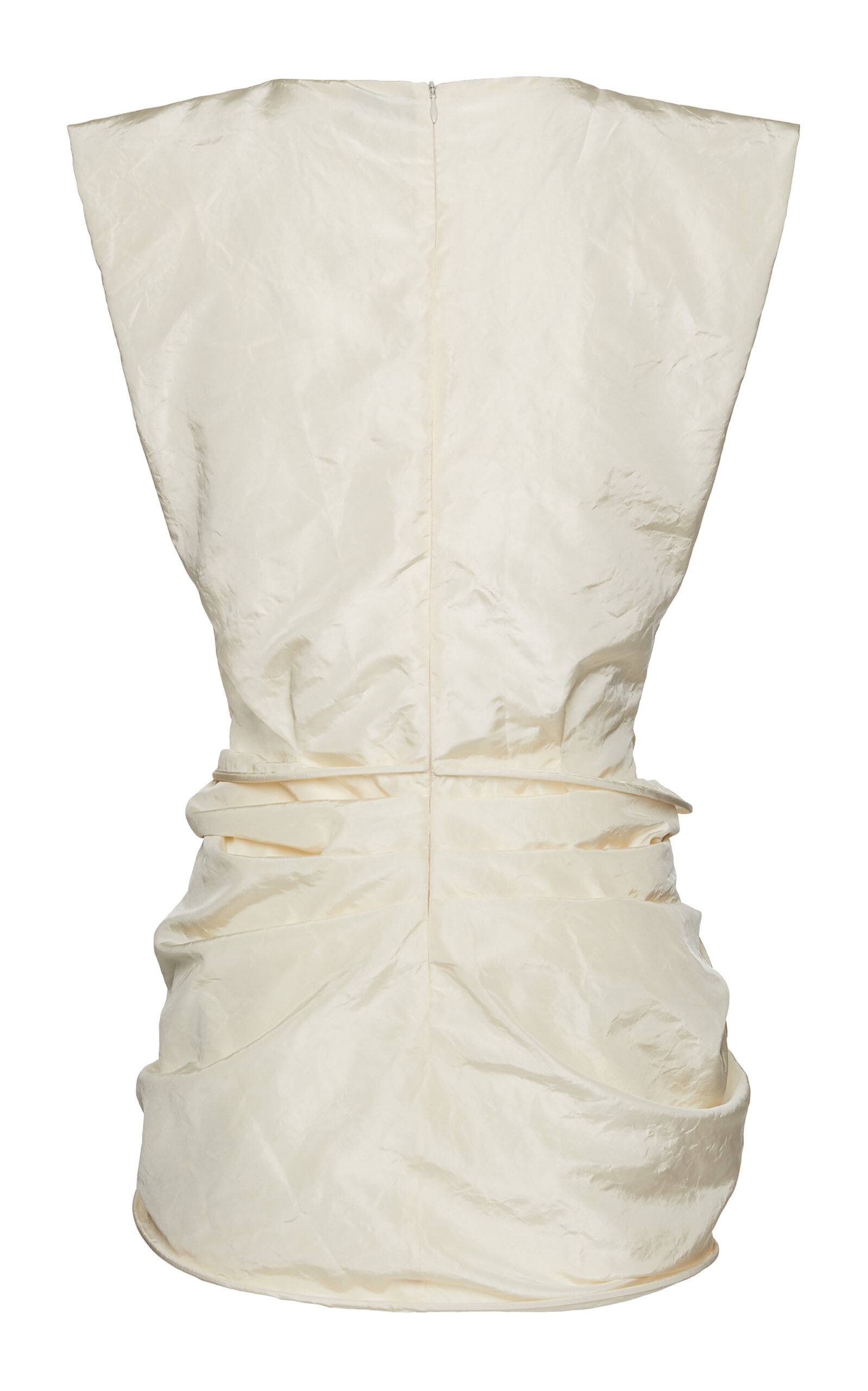 Silk Wrap Mini Dress ivory - 2