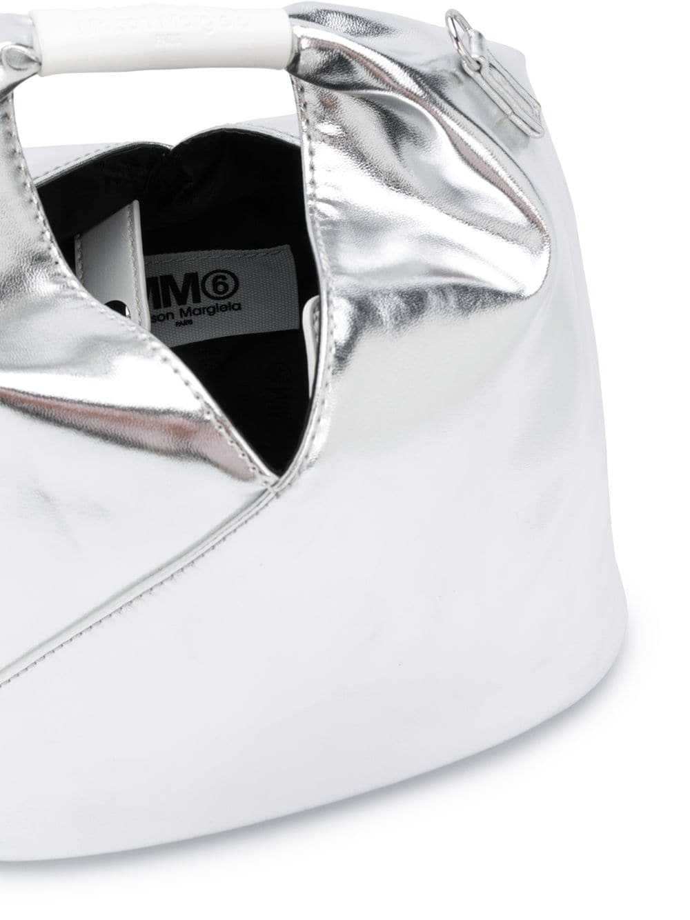 metallic ruched tote bag - 5