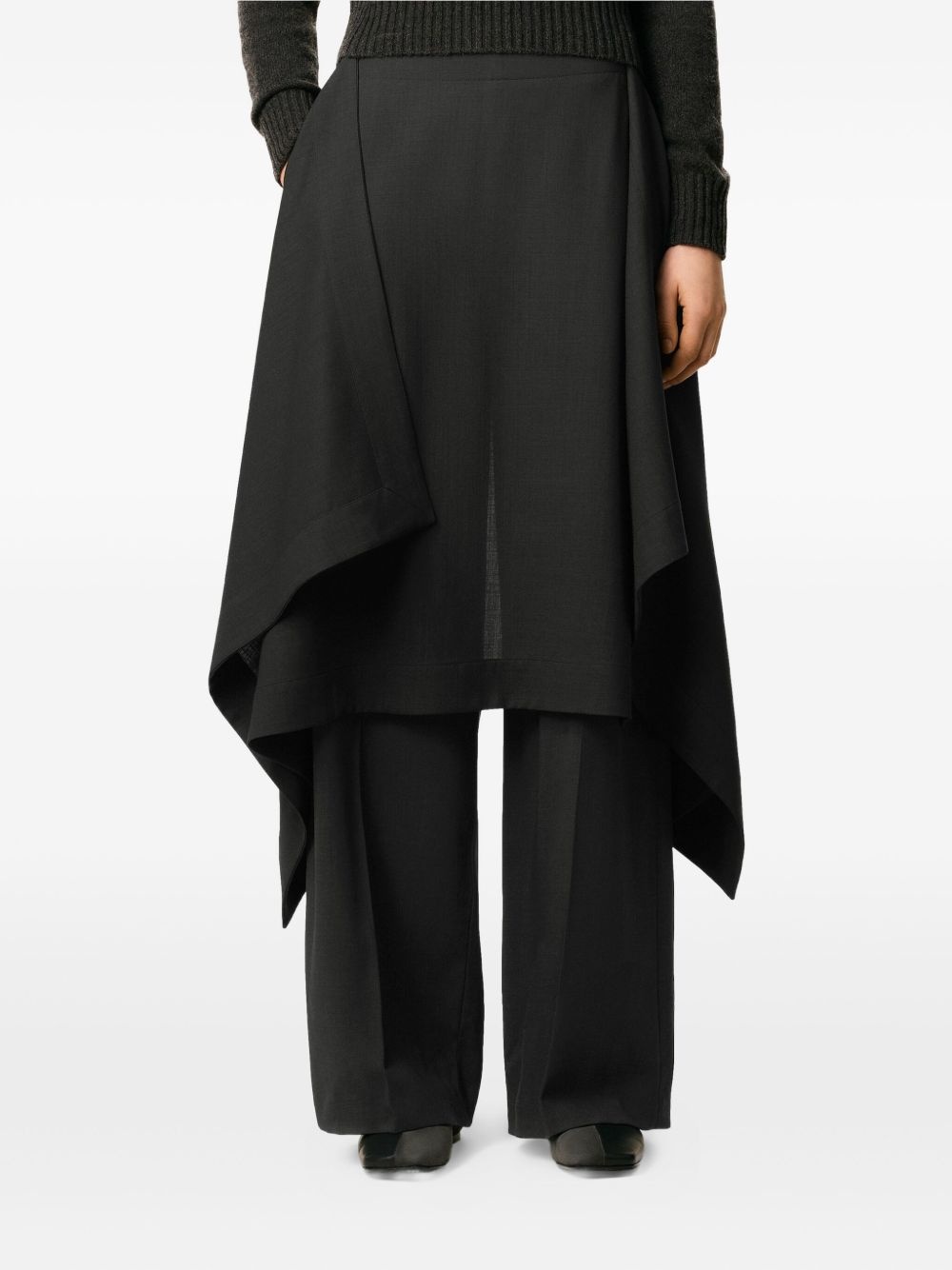 layered wool trousers - 5