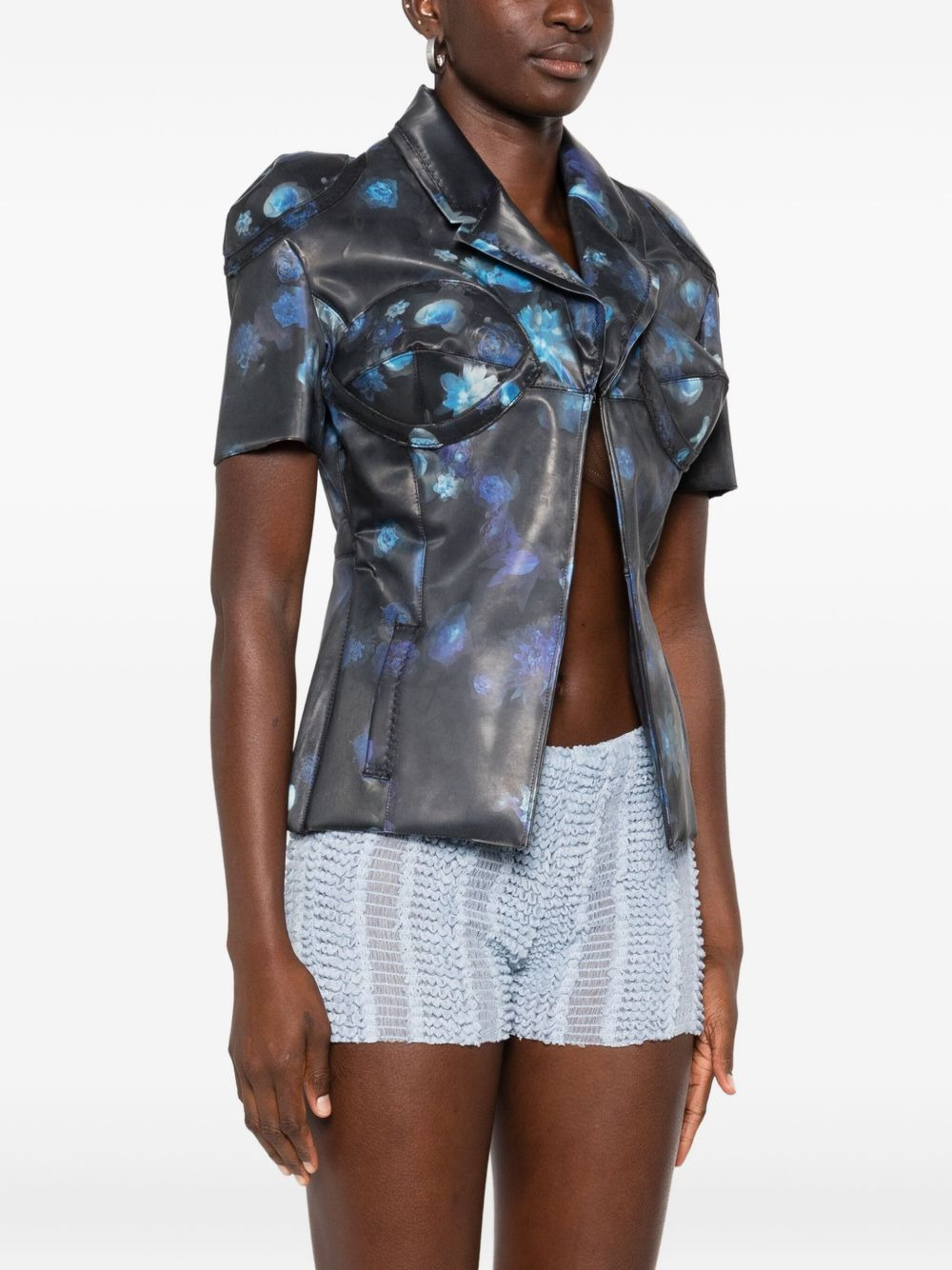 holographic floral-print jacket - 3