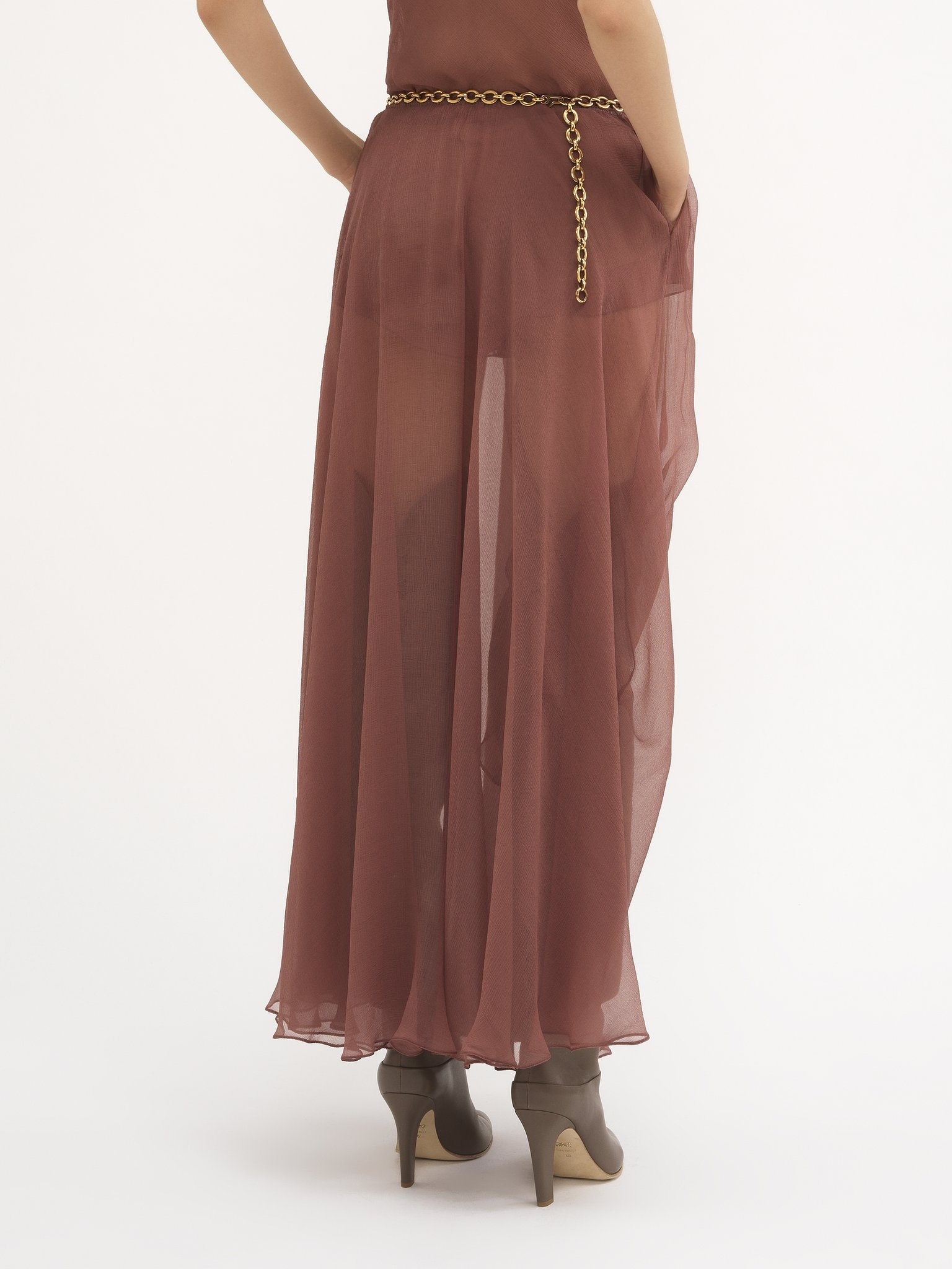 FLOU MIDI SKIRT IN SILK MOUSSELINE - 6