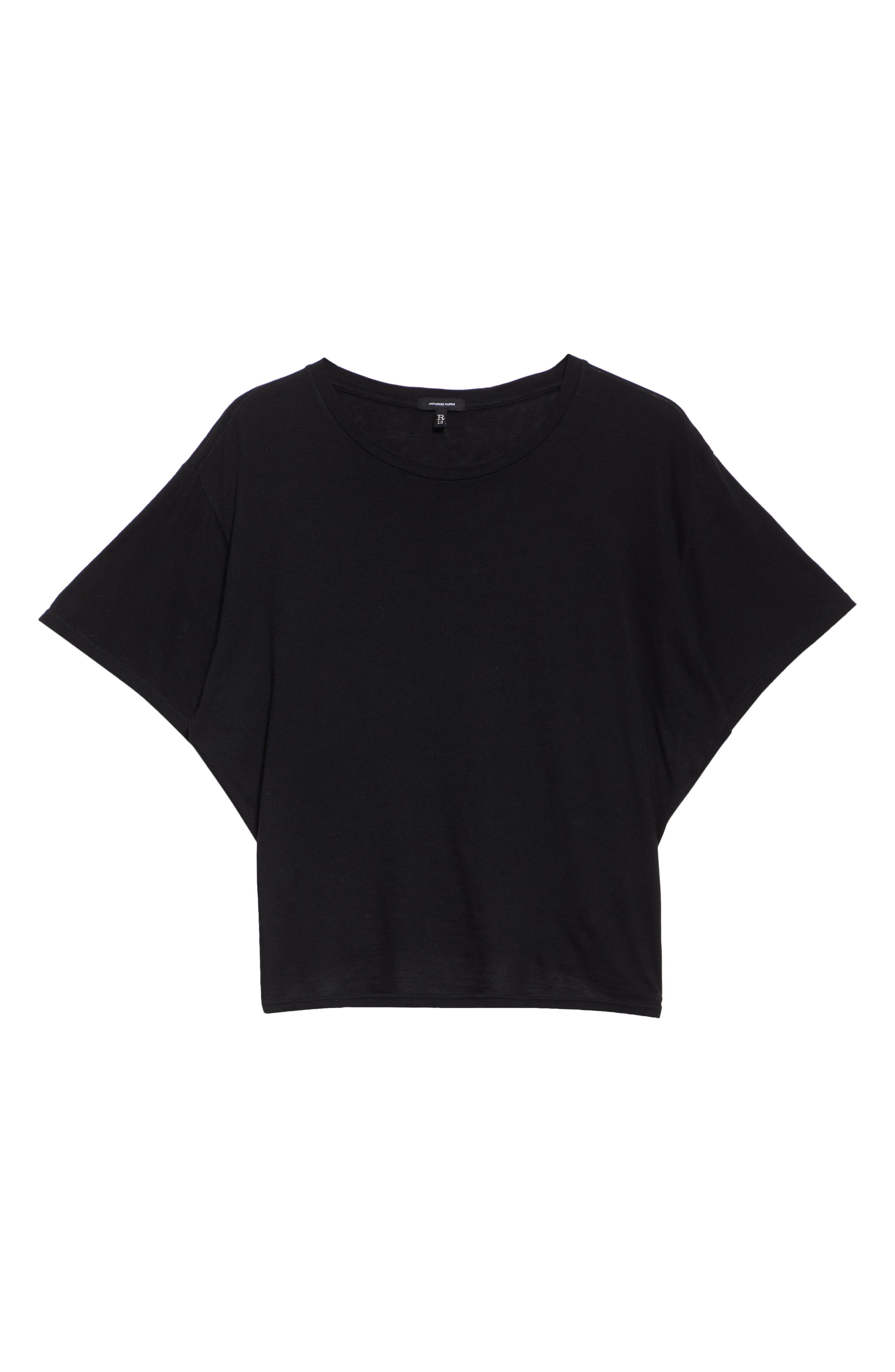 R13 Tight Waist Cotton & Cashmere T-Shirt in Black at Nordstrom - 5