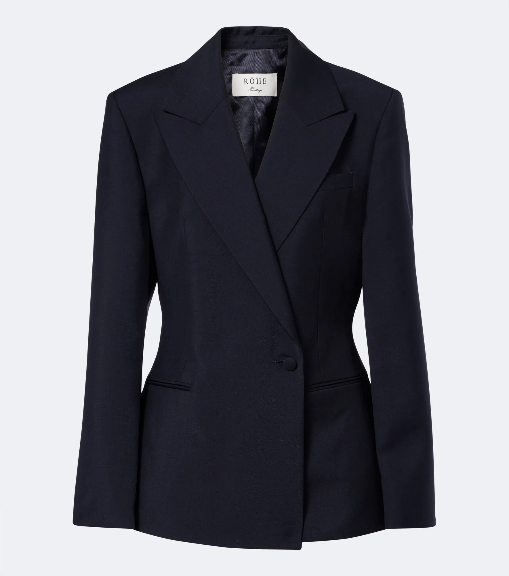 Double-breasted wool and mohair blazer - 1