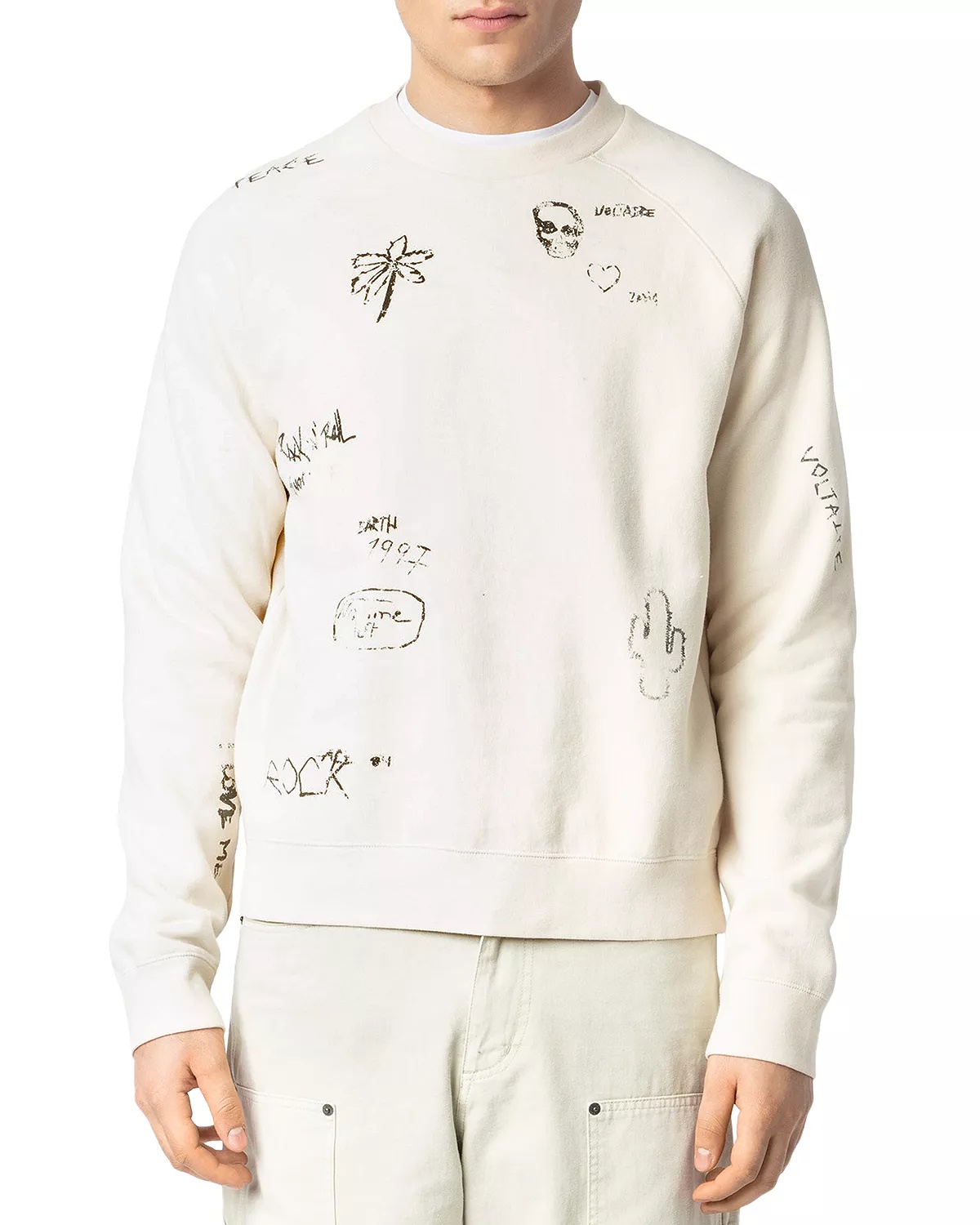 Uppy Graffiti Print Sweatshirt - 1