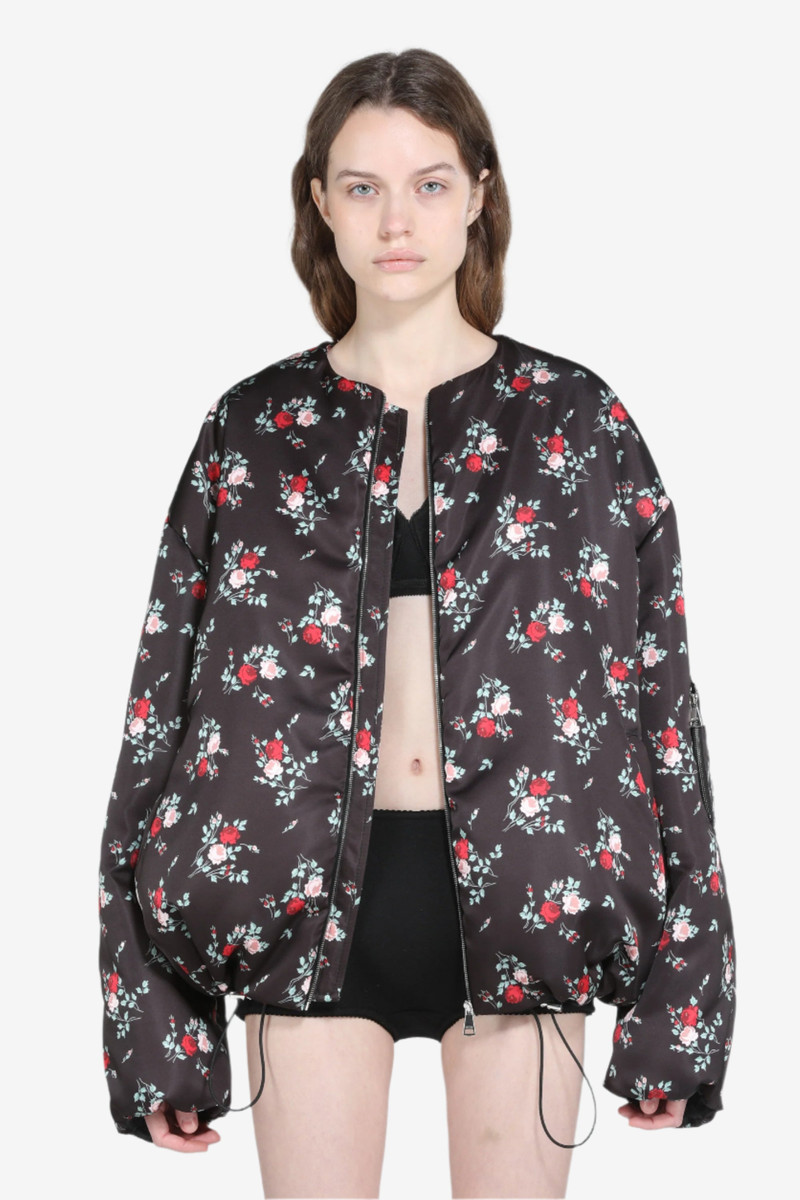 PADDED BOMBER JACKET WITH FLORAL PRINT 4