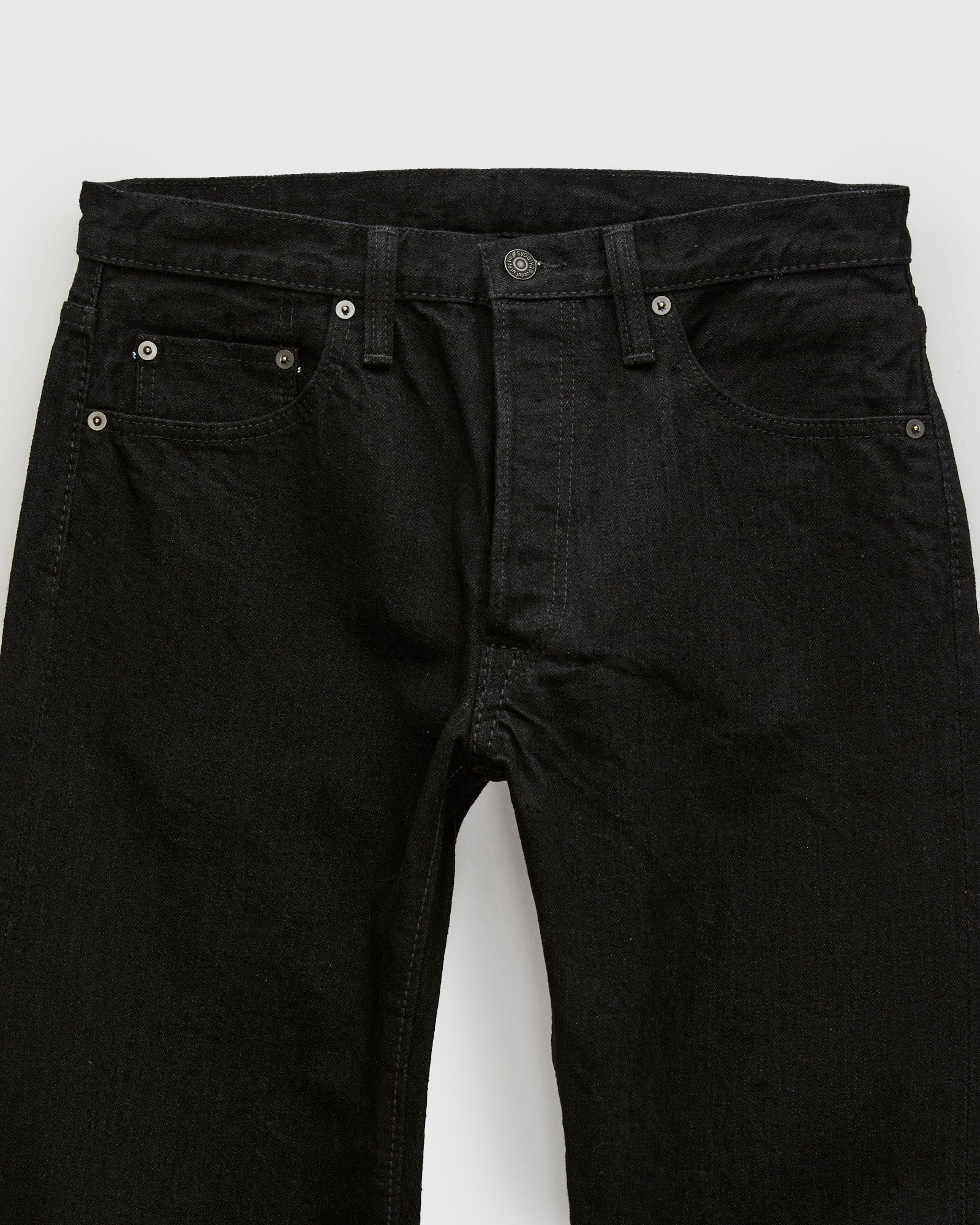 XX-003-BK 14oz Rinsed Double Black Selvedge Denim - Regular Straight Fit - 6